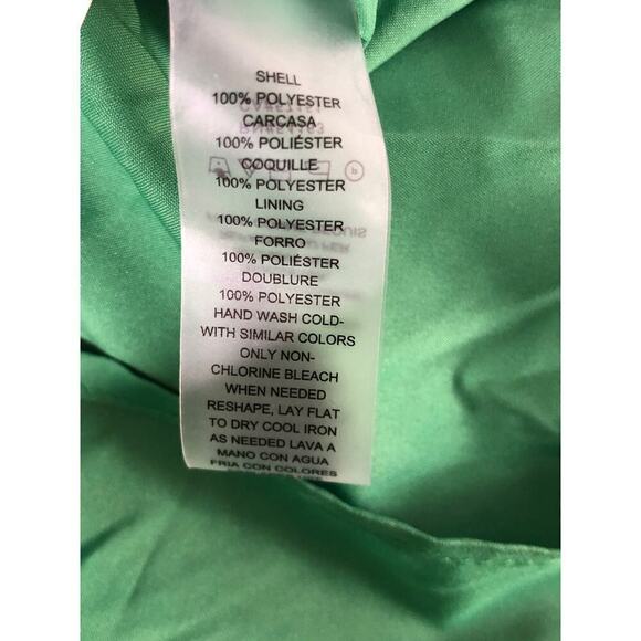 Vince Camuto Dress Chiffon Pleated Sleeve Float Shift Mini Emerald Green Size 2 - Picture 11 of 12